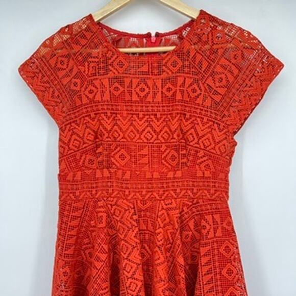 Anthropologie Maeve Prima Lace Flowy Dress Women's 2 Burnt Orange - Picture 5 of 9